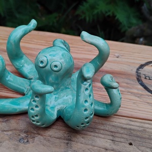 Kerámia polip figura - otthon & életmód - dekoráció - asztal és polc dekoráció - asztaldísz - Meska.hu