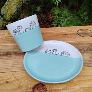 Cicás reggeliző készlet, Bundásliga, 2 darabos szett - Meska.hu