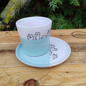 Cicás reggeliző készlet, Bundásliga, 2 darabos szett - otthon & életmód - konyhafelszerelés, tálalás - tálalás - tányér & étkészlet - Meska.hu