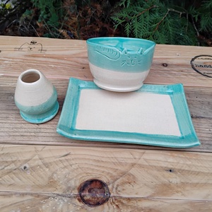Matcha teás készlet, három részes - otthon & életmód - konyhafelszerelés, tálalás - tálalás - bögre & csésze - Meska.hu