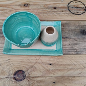 Matcha teás készlet, három részes - otthon & életmód - konyhafelszerelés, tálalás - tálalás - bögre & csésze - Meska.hu