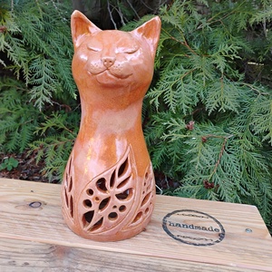 Macska formájú lámpa, mécsestartó - Meska.hu