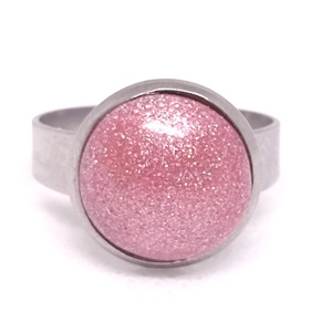UNIKORNIS rózsaszín kerámia gyűrű nemesacél alappal, Ékszer, Gyűrű, Kerek gyűrű, Ékszerkészítés, Kerámia, MESKA