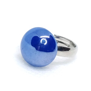 Kék kerámia gyűrű kislányoknak - Gyermek ékszer - Gyermekgyűrű , Ékszer, Gyűrű, Szoliter gyűrű, Kerámia, Ékszerkészítés, MESKA
