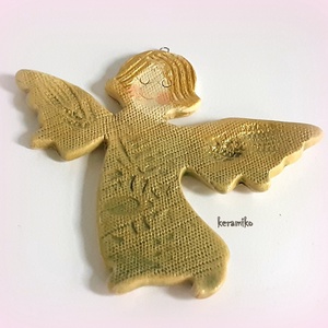 Angyalka , Karácsony, Karácsonyi lakásdekoráció, Karácsonyfadíszek, Kerámia, MESKA