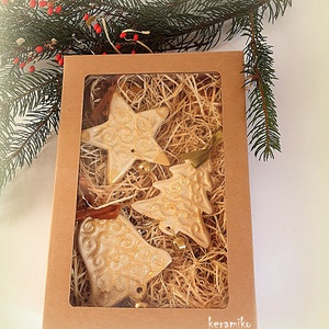 Díszek díszdobozban, Karácsony, Otthon & Életmód, Karácsonyfadíszek, Kerámia, MESKA