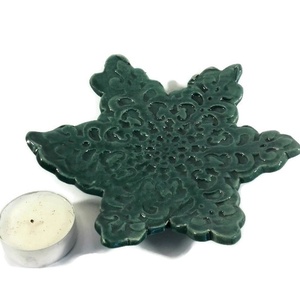 Hópehely mécses tálka - otthon & életmód - gyertya, illat, aroma - mécses és mécsestartó - Meska.hu