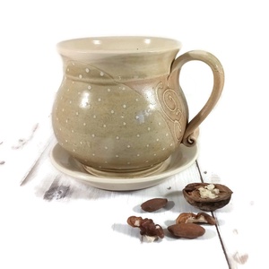 Örömbögre tányér-alátéttel, Otthon & Életmód, Konyhafelszerelés, tálalás, Tálalás, Bögre & Csésze, Kerámia, MESKA