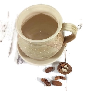 Örömbögre tányér-alátéttel - otthon & életmód - konyhafelszerelés, tálalás - tálalás - bögre & csésze - Meska.hu