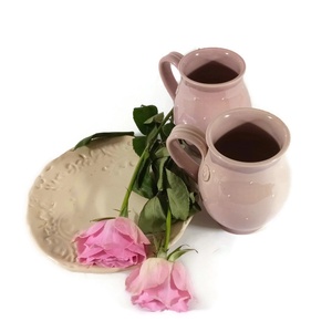 Páros rózsa bögre sütitálkával - otthon & lakás - konyhafelszerelés, tálalás - tálalás - bögre & csésze - Meska.hu