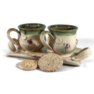 Kávés bögrék párban tálcán, Otthon & Életmód, Konyhafelszerelés, tálalás, Tálalás, Bögre & Csésze, Kerámia, MESKA