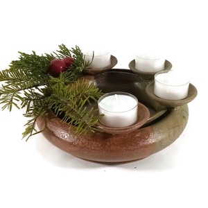 adventi koszorú (antik-bézs), Otthon & Életmód, Dekoráció, Asztal és polc dekoráció, Asztaldísz, Kerámia, MESKA