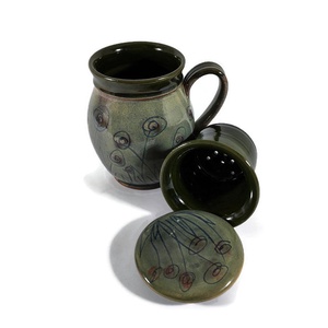 Szűrős teásbögre, oliva rózsaliget - otthon & életmód - konyhafelszerelés, tálalás - tálalás - bögre & csésze - Meska.hu