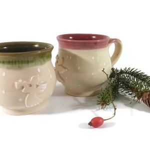 Angyal-mintás bögre, kávéhoz alátét kistányérral - otthon & életmód - konyhafelszerelés, tálalás - tálalás - bögre & csésze - Meska.hu