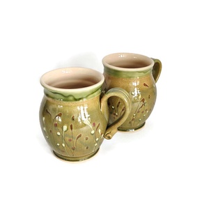 Reggelizős bögre párban, olivazöld színben - Meska.hu