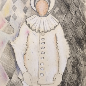 Harlekin - egyedi rajz, Művészet, Grafika & Illusztráció, Ceruzarajz, Fotó, grafika, rajz, illusztráció, MESKA