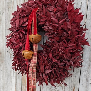 Bordó karácsonyi ajtókopogtató  - Meska.hu