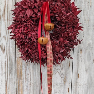 Bordó karácsonyi ajtókopogtató  - karácsony - adventi díszek - adventi ajtódísz - Meska.hu