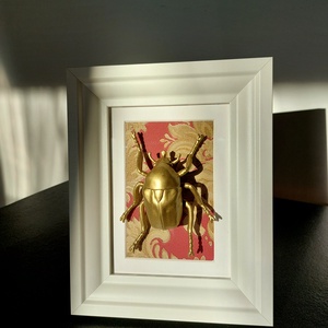 Rovaros dekoráció fali/asztali kép (Rózsabogár) 20x25x2,5 cm, Otthon & Életmód, Dekoráció, Kép & Falikép, 3d képek, Festett tárgyak, MESKA