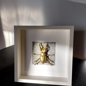 Rovaros dekoráció fali/asztali kép (Szarvasbogár) 27x27x6 cm, Otthon & Életmód, Dekoráció, Kép & Falikép, 3d képek, Festett tárgyak, MESKA