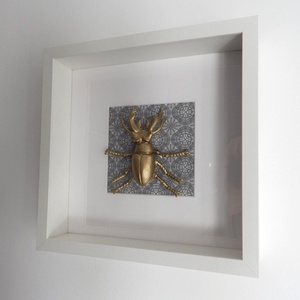 Rovaros dekoráció fali/asztali kép (Szarvasbogár) 27x27x6 cm - otthon & életmód - dekoráció - kép & falikép - 3d képek - Meska.hu