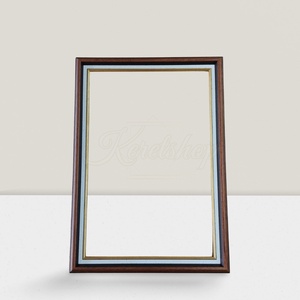 Klasszikus barna fa képkeret � arany díszcsíkkal és fehér betéttel - otthon & életmód - dekoráció - kép & falikép - képkeret - Meska.hu