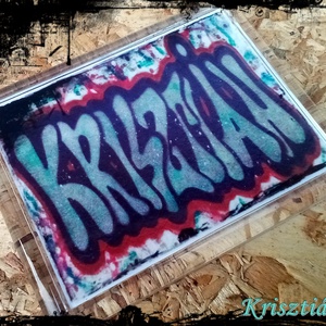 Neves graffitis hűtőmágnes-Krisztián, Otthon & Lakás, Konyhafelszerelés, tálalás, Konyhai dekoráció, Hűtőmágnes, Festészet, Fotó, grafika, rajz, illusztráció, Meska