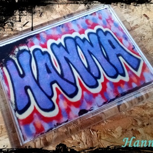 Graffitis neves hűtőmágnes-Hanna, Otthon & Életmód, Konyhafelszerelés, tálalás, Konyhai dekoráció, Hűtőmágnes, Festészet, Fotó, grafika, rajz, illusztráció, MESKA