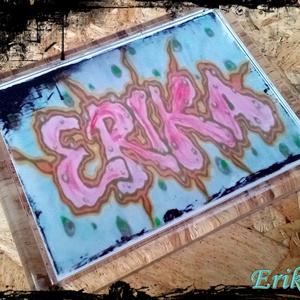 Neves graffitis hűtőmágnes - Erika - Meska.hu
