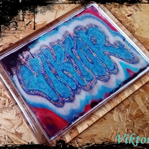 Neves graffitis hűtőmágnes-Viktor, Otthon & Életmód, Konyhafelszerelés, tálalás, Konyhai dekoráció, Hűtőmágnes, Festészet, Fotó, grafika, rajz, illusztráció, MESKA