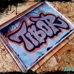 Neves graffitis hűtőmágnes-Tibor, Otthon & Életmód, Konyhafelszerelés, tálalás, Konyhai dekoráció, Hűtőmágnes, Festészet, Fotó, grafika, rajz, illusztráció, MESKA