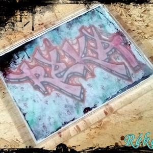 Neves graffitis hűtőmágnes-Réka, Otthon & Életmód, Konyhafelszerelés, tálalás, Konyhai dekoráció, Hűtőmágnes, Festészet, Fotó, grafika, rajz, illusztráció, MESKA