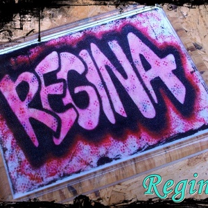 Neves graffitis hűtőmágnes-Regina, Otthon & Életmód, Konyhafelszerelés, tálalás, Konyhai dekoráció, Hűtőmágnes, Festészet, Fotó, grafika, rajz, illusztráció, MESKA