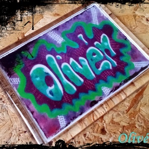 Neves graffitis hűtőmágnes-Olivér, Otthon & Életmód, Konyhafelszerelés, tálalás, Konyhai dekoráció, Hűtőmágnes, Festészet, Fotó, grafika, rajz, illusztráció, MESKA