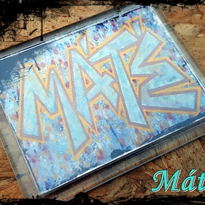 Neves graffitis hűtőmágnes-Máté, Otthon & Életmód, Konyhafelszerelés, tálalás, Konyhai dekoráció, Hűtőmágnes, Festészet, Fotó, grafika, rajz, illusztráció, MESKA