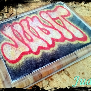 Neves graffitis hűtőmágnes-Judit, Otthon & Életmód, Konyhafelszerelés, tálalás, Konyhai dekoráció, Hűtőmágnes, Festészet, Fotó, grafika, rajz, illusztráció, MESKA