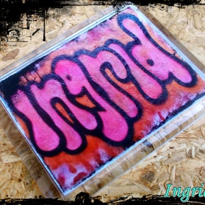 Neves graffitis hűtőmágnes-Ingrid, Otthon & Életmód, Konyhafelszerelés, tálalás, Konyhai dekoráció, Hűtőmágnes, Festészet, Fotó, grafika, rajz, illusztráció, MESKA