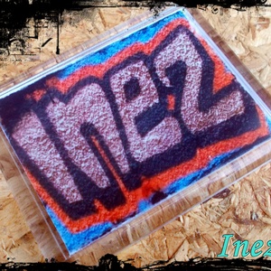 Neves graffitis hűtőmágnes-Inez, Otthon & Életmód, Konyhafelszerelés, tálalás, Konyhai dekoráció, Hűtőmágnes, Festészet, Fotó, grafika, rajz, illusztráció, MESKA