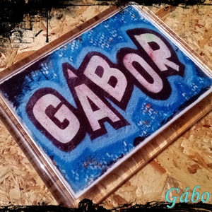 Neves graffitis hűtőmágnes-Gábor, Otthon & Életmód, Konyhafelszerelés, tálalás, Konyhai dekoráció, Hűtőmágnes, Festészet, Fotó, grafika, rajz, illusztráció, MESKA