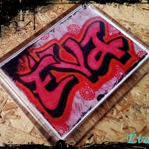 Neves graffitis hűtőmágnes-Éva, Otthon & Életmód, Konyhafelszerelés, tálalás, Konyhai dekoráció, Hűtőmágnes, Festészet, Fotó, grafika, rajz, illusztráció, MESKA