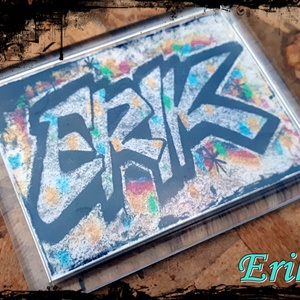 Neves graffitis hűtőmágnes-Erik, Otthon & Életmód, Konyhafelszerelés, tálalás, Konyhai dekoráció, Hűtőmágnes, Festészet, Fotó, grafika, rajz, illusztráció, MESKA