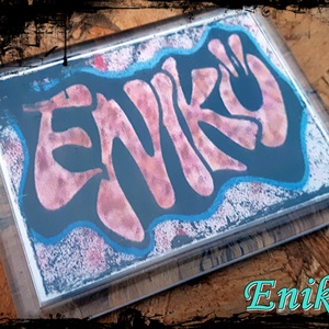 Neves graffitis hűtőmágnes-Enikő, Otthon & Életmód, Konyhafelszerelés, tálalás, Konyhai dekoráció, Hűtőmágnes, Festészet, Fotó, grafika, rajz, illusztráció, MESKA