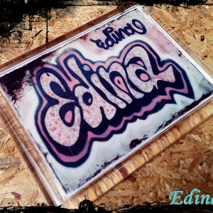 Neves graffitis hűtőmágnes-Edina, Otthon & Életmód, Konyhafelszerelés, tálalás, Konyhai dekoráció, Hűtőmágnes, Festészet, Fotó, grafika, rajz, illusztráció, MESKA