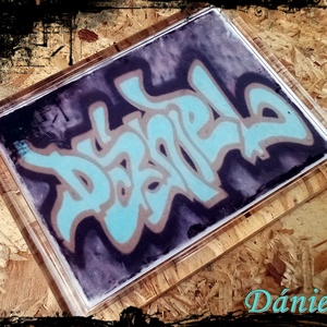 Neves graffitis hűtőmágnes-Dániel, Otthon & Életmód, Konyhafelszerelés, tálalás, Konyhai dekoráció, Hűtőmágnes, Festészet, Fotó, grafika, rajz, illusztráció, MESKA