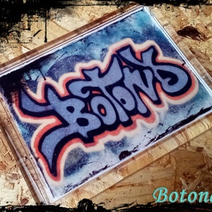 Neves graffitis hűtőmágnes-Botond, Otthon & Életmód, Konyhafelszerelés, tálalás, Konyhai dekoráció, Hűtőmágnes, Festészet, Fotó, grafika, rajz, illusztráció, MESKA