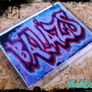 Neves graffitis hűtőmágnes-Balázs, Otthon & Életmód, Konyhafelszerelés, tálalás, Konyhai dekoráció, Hűtőmágnes, Festészet, Fotó, grafika, rajz, illusztráció, MESKA