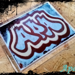 Neves graffitis hűtőmágnes-Apa, Otthon & Életmód, Konyhafelszerelés, tálalás, Konyhai dekoráció, Hűtőmágnes, Festészet, Fotó, grafika, rajz, illusztráció, MESKA