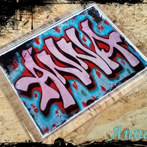 Neves graffitis hűtőmágnes-Anna, Otthon & Életmód, Konyhafelszerelés, tálalás, Konyhai dekoráció, Hűtőmágnes, Festészet, Fotó, grafika, rajz, illusztráció, MESKA