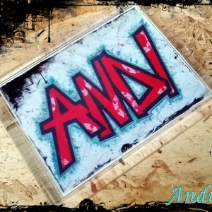 Neves graffitis hűtőmágnes-Andi - Meska.hu