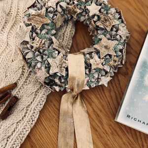 Téli csillagkoszorú - otthon & életmód - dekoráció - ajtó- és ablak dekoráció - ajtódísz & kopogtató - Meska.hu